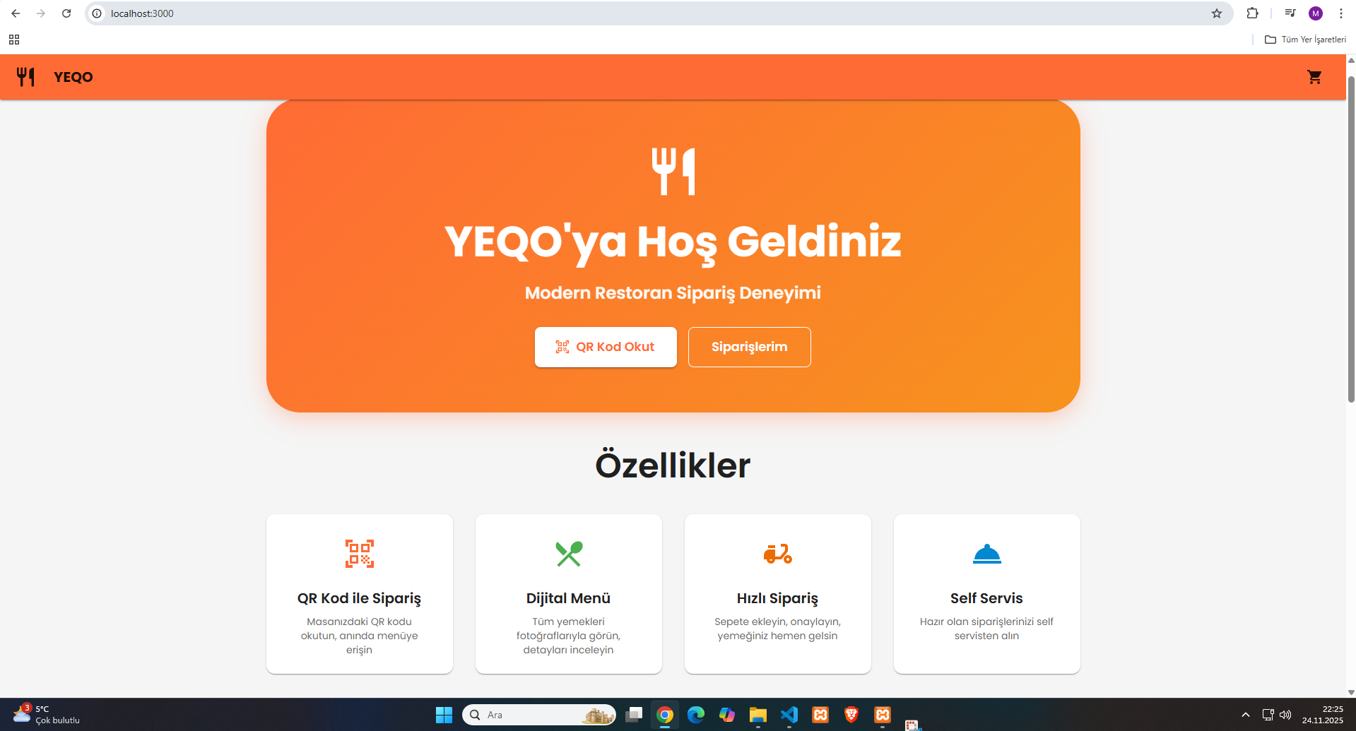 Restoran-Kafe için Online Sipariş Yazılımı